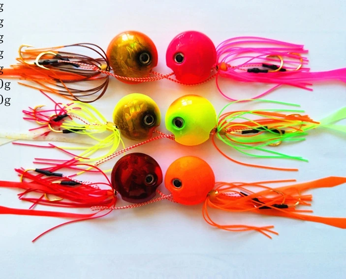 5pcs 120g/100g/80g/60g Metal Slider Snapper/Sea bream Jig head with skirt lead fish lead jig