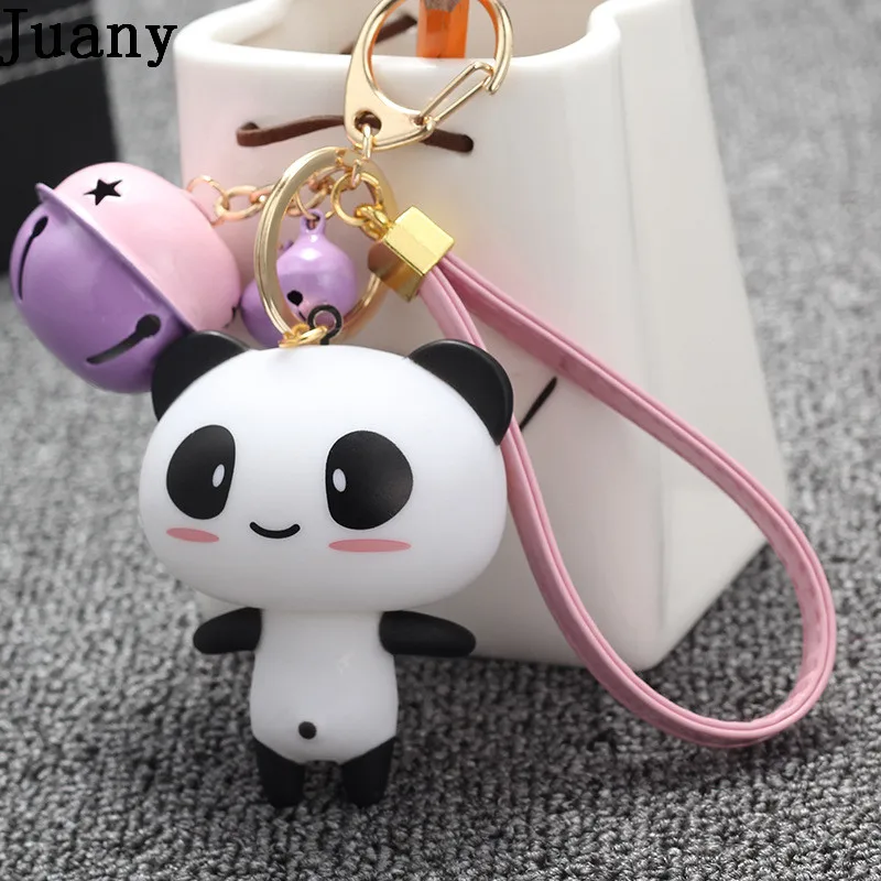

key chain cartoon panda key chains keyring bag pengant animals panda handbag keyring chain women girls fluffy ball bag keychain