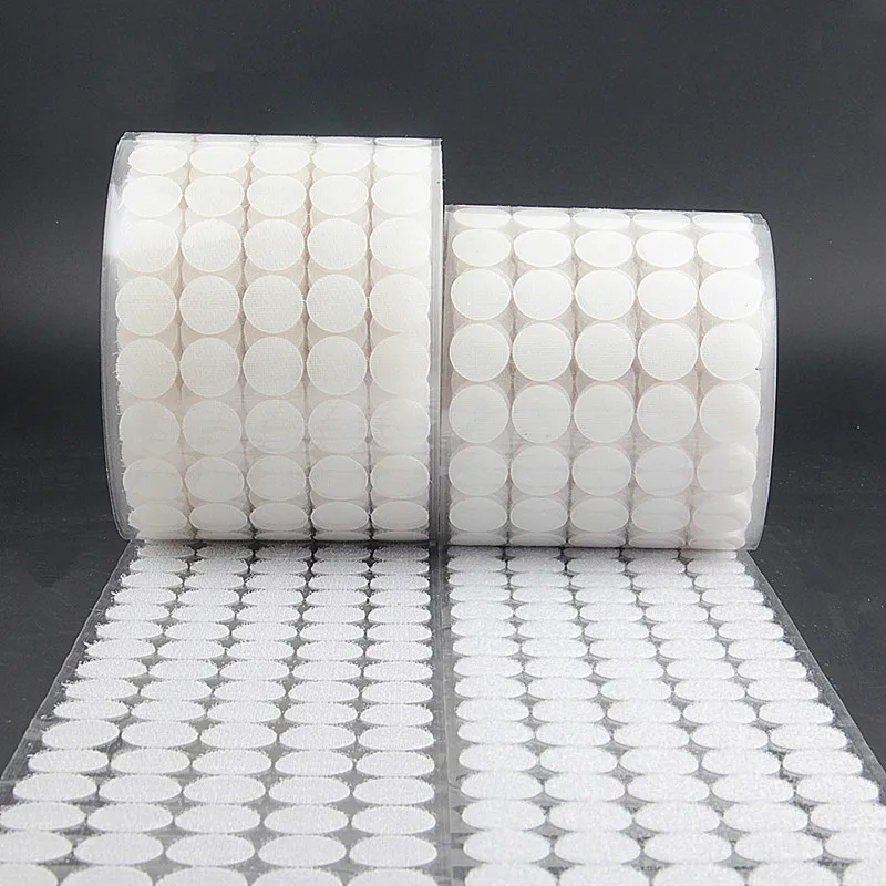 

10/15/20/25mm Black White Adhesive Fastener Tape Hook Loop Disks Magic Round Double Side Nylon Stickers DIY Accessorie 100Pairs