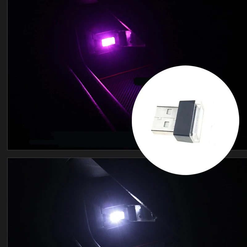 Автомобильный Универсальный USB светодиодный декоративный светильник