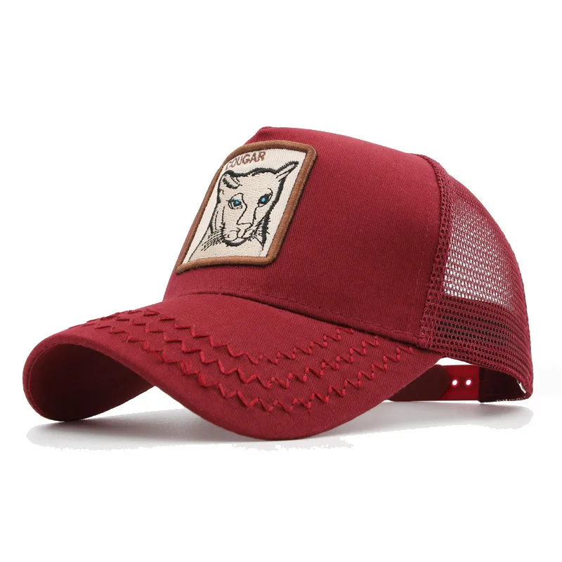

Animals Embroidery Baseball Caps Men Women Snapback Hip Hop Hat Snapback Hat Fashion Mesh Baseball Cap Unisex sun hat