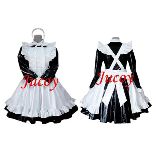 

Sexy Sissy Maid Pvc Lockable Dress Uniform Cosplay Costume Tailor-made[CK929]