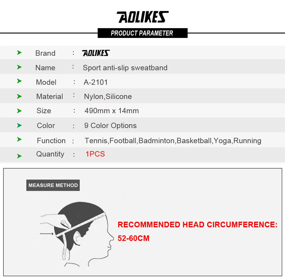 AOLIKES 1 шт. нейлоновая Эластичная головная повязка Нескользящая для мужчин и женщин для йоги повязки для волос бегущие потовые повязки повязка на голову для фитнеса