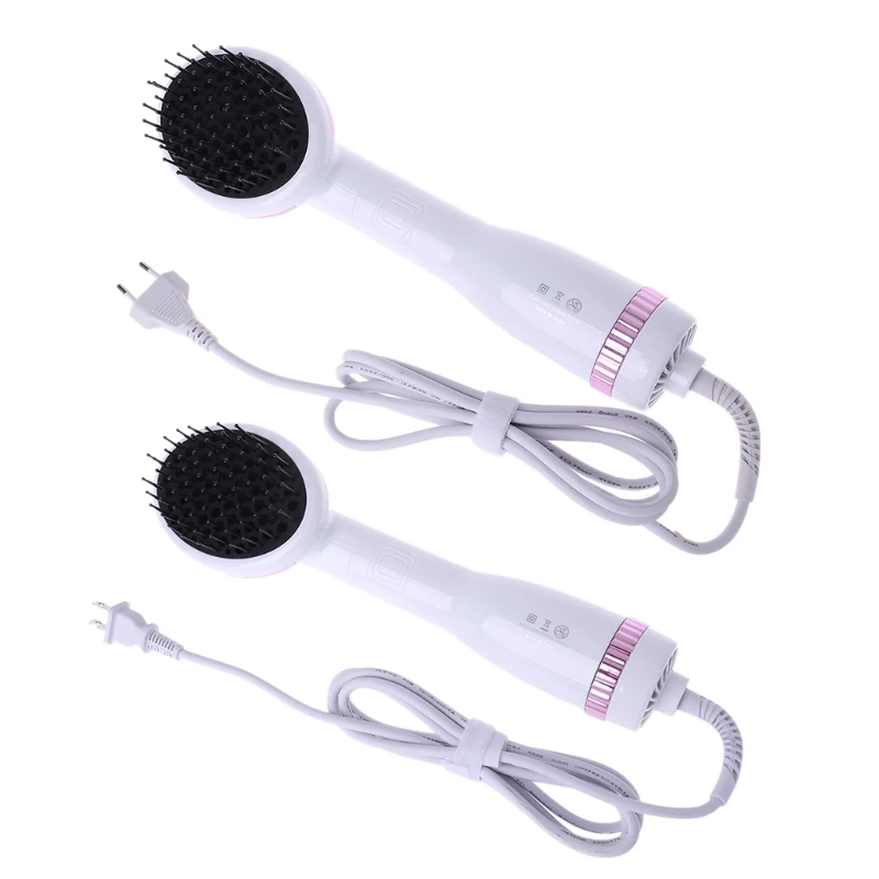 

2 in 1 Anion Hair Dryer Brush Paddle Hairs Care Blow Comb Curling Styling Tool EU plug/US plug