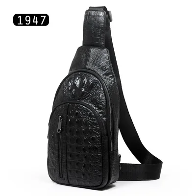 McParko, натуральная кожа, нагрудная сумка, мужская сумка на плечо, Крокодиловая Кожа, дизайн, сумки через плечо, мужская мода, коровья кожа, Chestbag, черный - Цвет: 1947