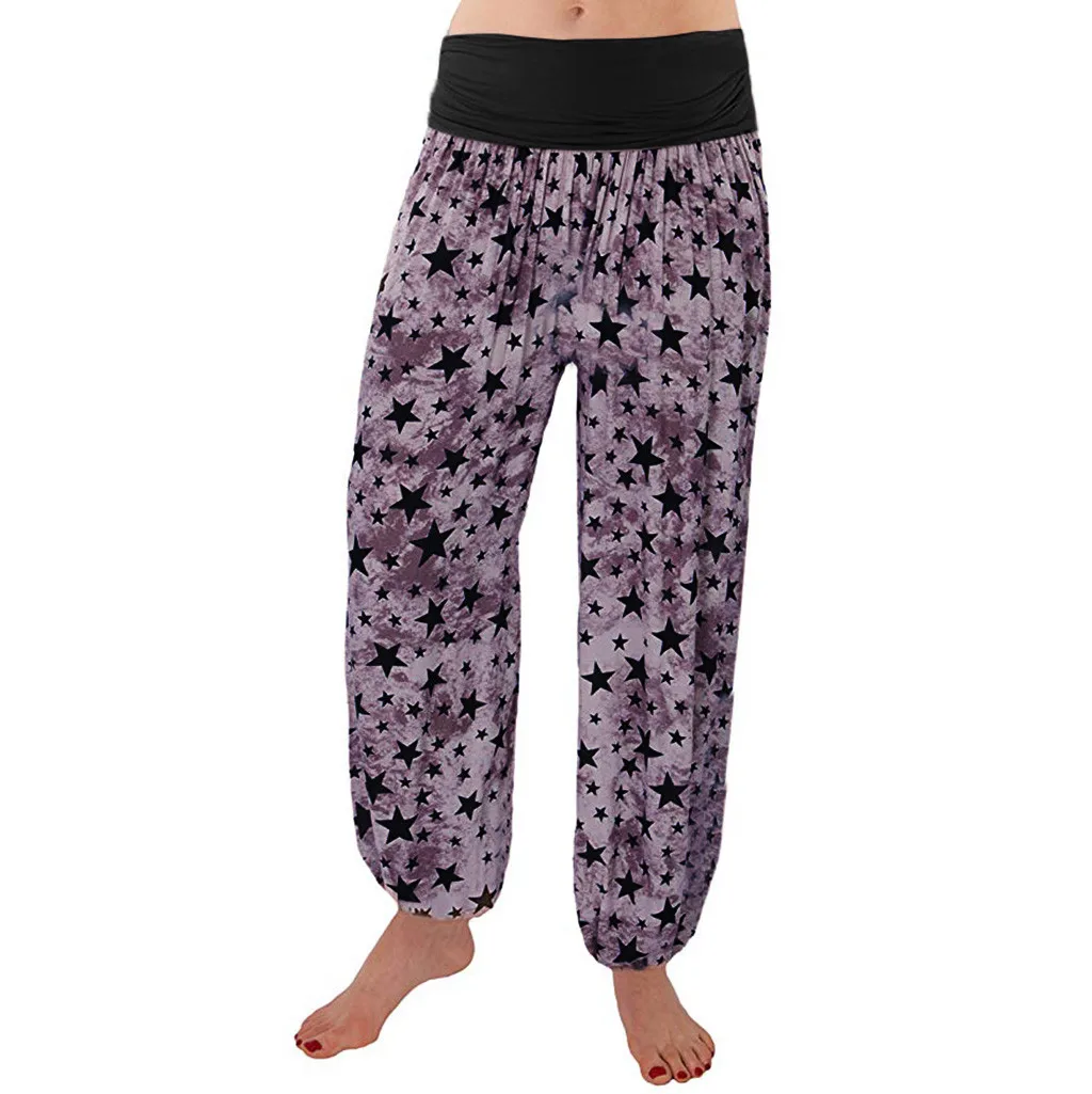 

Hawcoar New Fashion Women Ladies Printed Loose Leg Pants Women's Casual Pants Elastic Waist Harem Pants брюки женские Z4