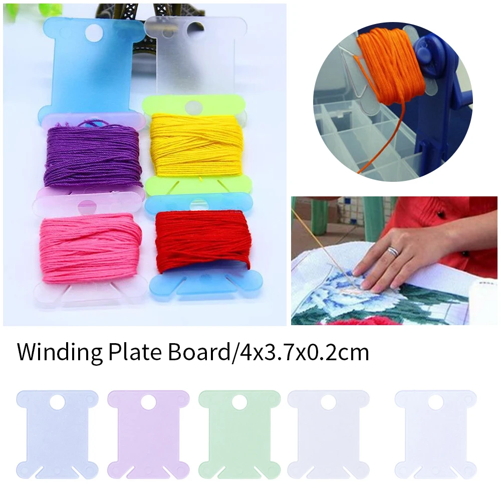 

120PCs Cross Stitch Storage Holder Plastic Sewing Thread Winding Plate Board Card Embroidery Floss Craft Thread Bobbin Organizer