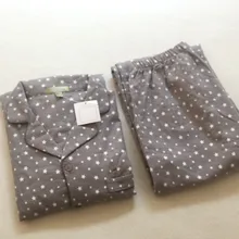 Пижамы для мужчин, зимняя одежда для сна, хлопковые Фланелевые брюки, пижамы со звездами и отворотом, Мужская пижама для сна, комплект