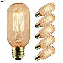 IWHD Bombilla старинная лампочка T45 40 Вт E27 220 V лампочки лампы Ретро лампа накаливания A19 G80 St64 T45