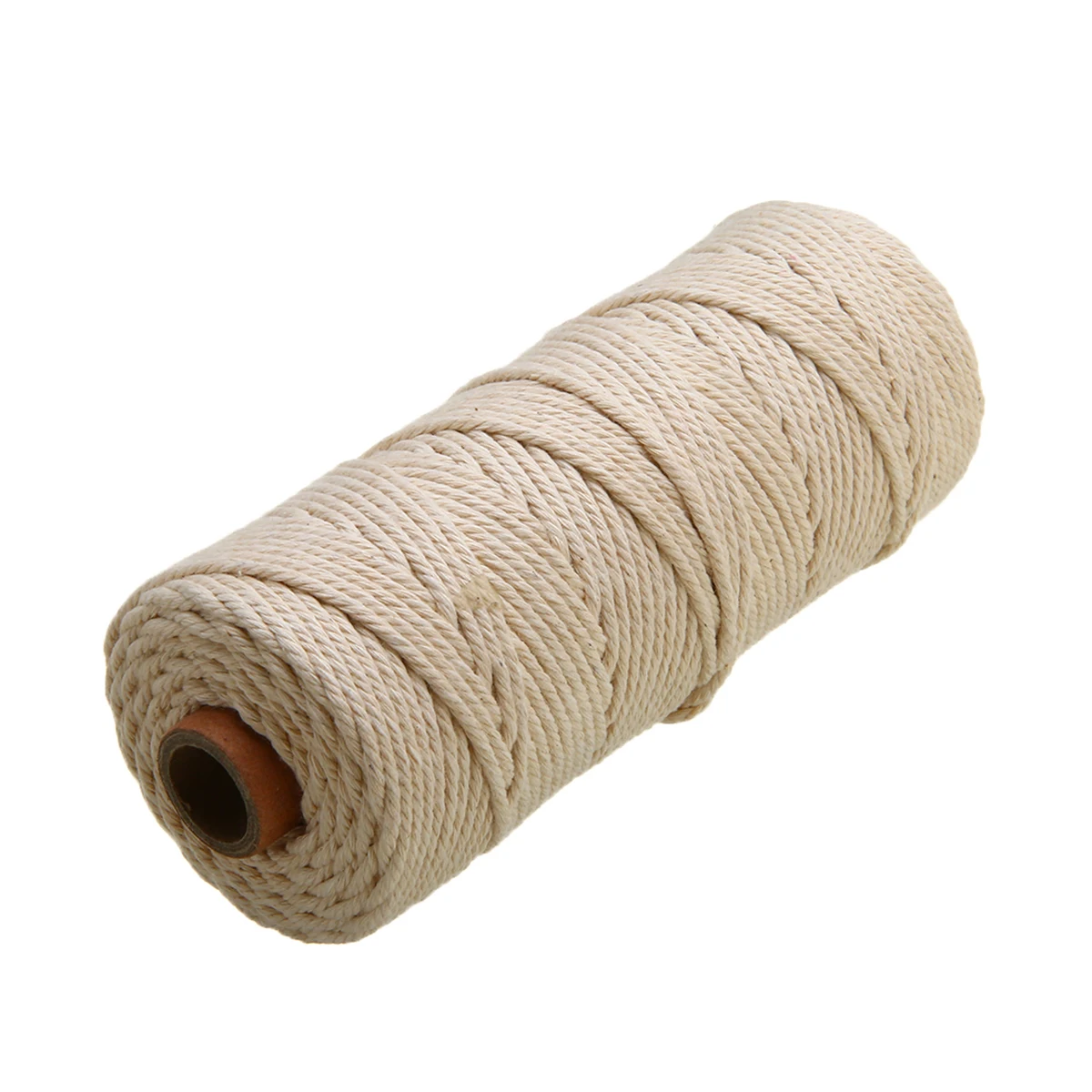 5Pcs 200Mx3mm Natural Beige Cotton Twisted Cord Rope Braided Wire DIY Craft Macr 