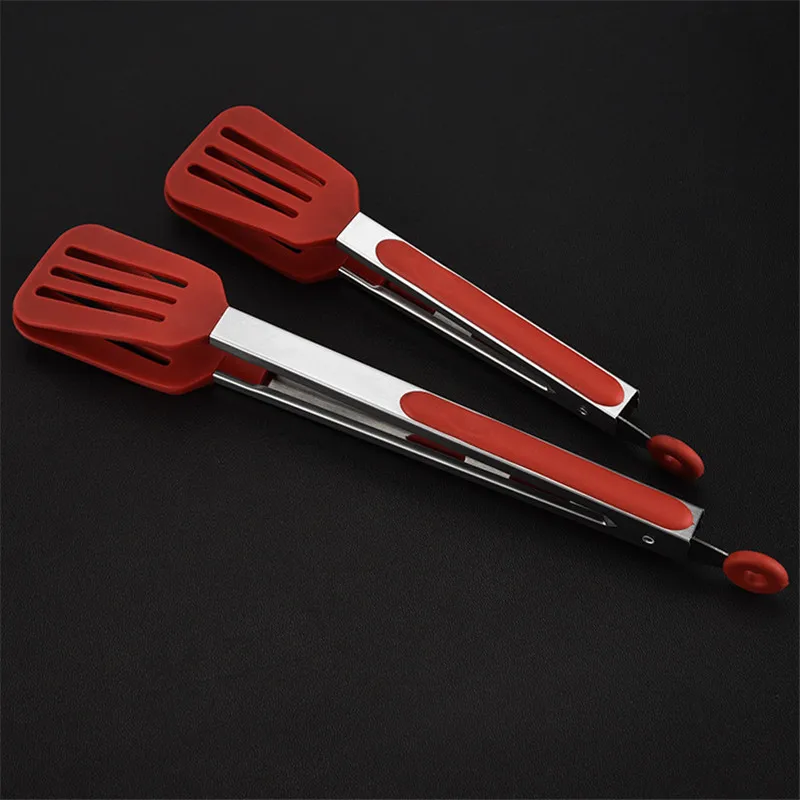 

Non-slip Silicone Kitchen Clamps Barbecue Tongs Food Meat Baking Bread Tongs Clip Stainless Steel Clip Barbecue Cooking Utensil