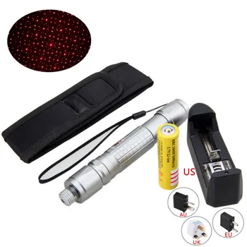 

2in1 Red Laser Pointer Pen 1mw 532nm 10Miles Star Cap teaching and outdoor +battery+charger