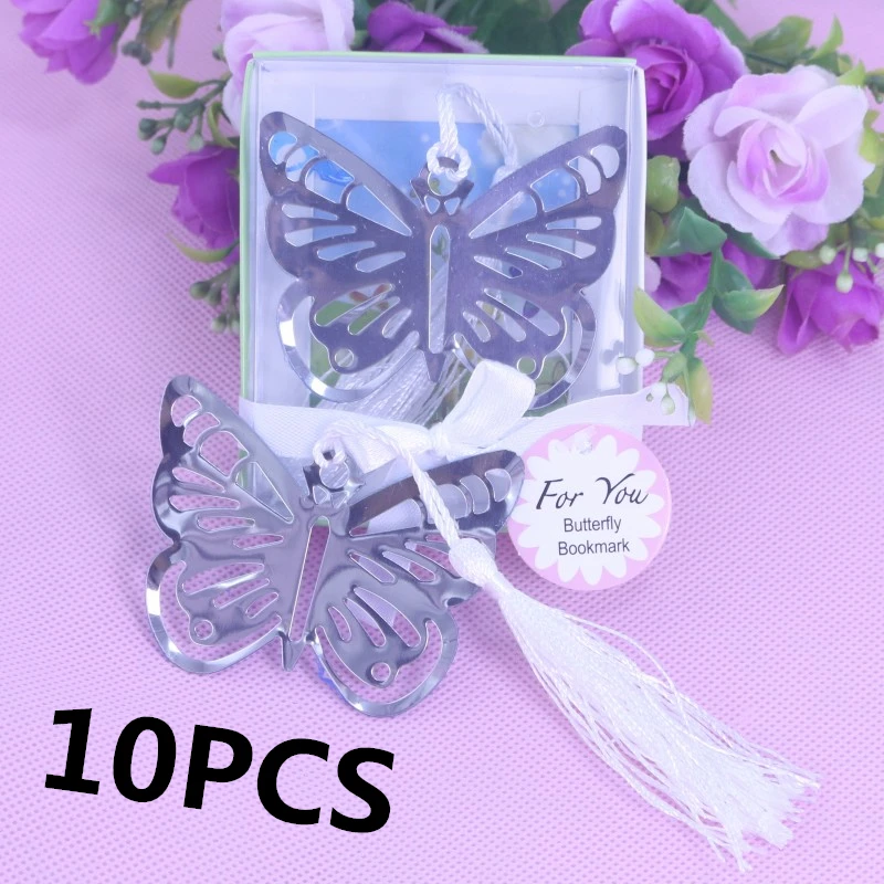 

10PSC Metal Butterfly Bookmarks Baby Shower Souvenirs Girl Birthday Keepsake Party Giveaway Wedding Favors and Gifts For Guest
