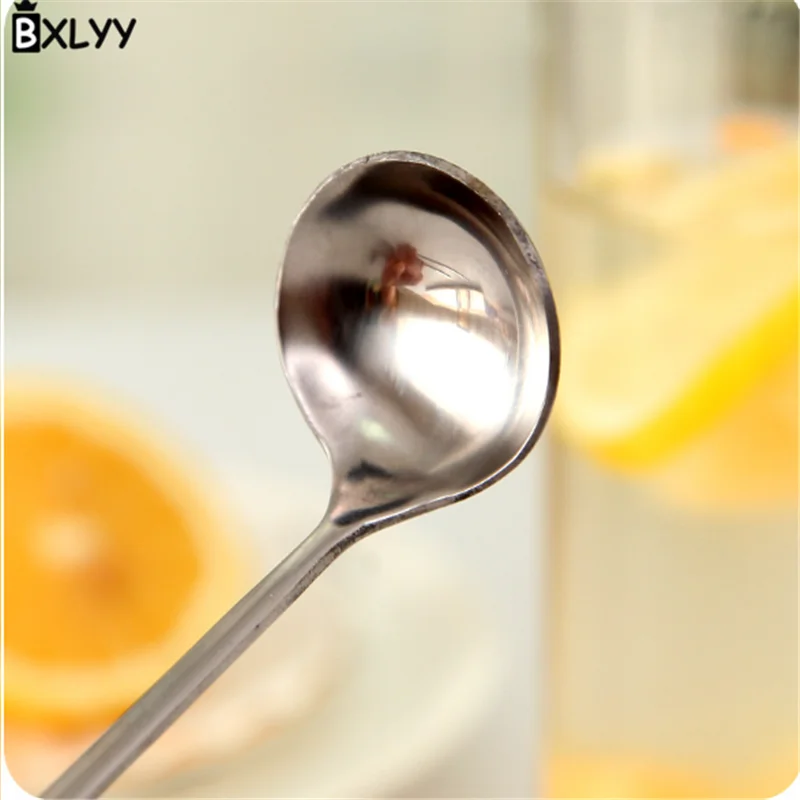 BXLYY Горячая нержавеющая стальная длинная ручка ложка-мешалка Корейская кофейная ложка для мороженого бар инструменты вечерние принадлежности кухня Goods.7z