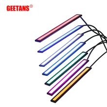 GEETANS 1 шт. COB светодиодный дневные ходовые огни DRL 14-17 см водонепроницаемый Авто Передняя водительская противотуманная фара автомобильный Стайлинг источник 7 цветов EC