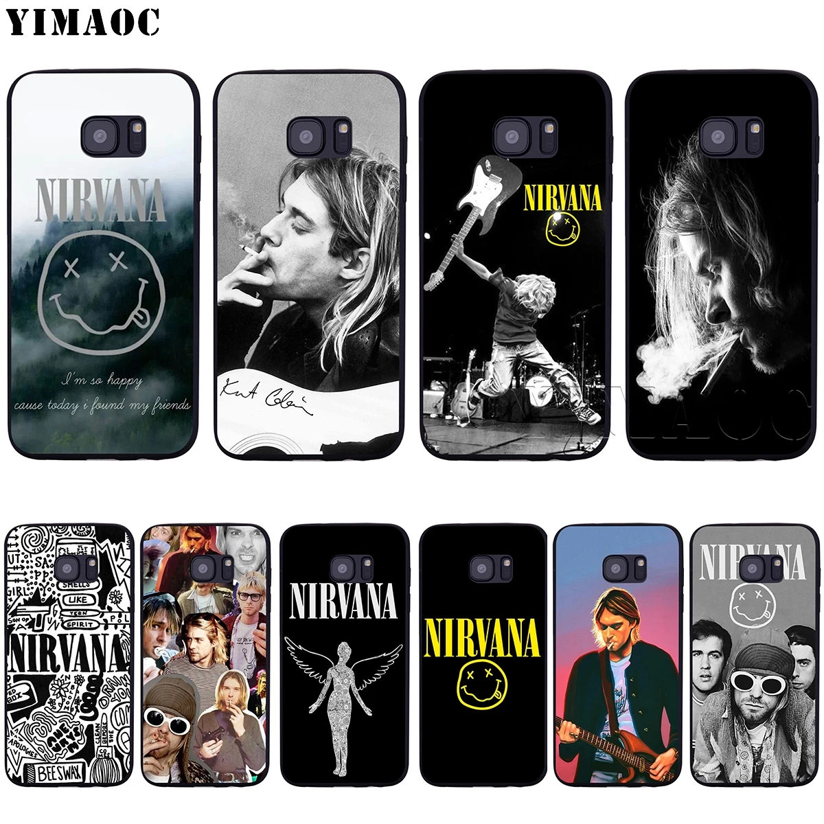 

YIMAOC Nirvana Kurt Cobain Soft Silicone Case for Samsung Galaxy S6 S7 S10e Edge S8 S9 Plus A3 A5 A6 A7 A8 A9 J6 Note 8 9 2018