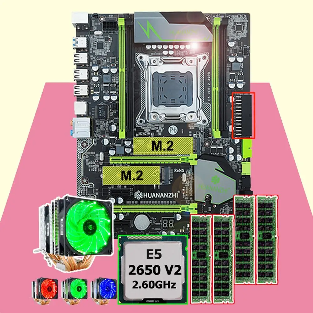 #^Special Price Discount motherboard bundle HUANANZHI X79 Pro motherboard with dual M.2 slot CPU Intel Xeon E5 2650 V2 RAM 4*16G 6 tubes cooler #^Special Price Discount motherboard bundle HUANANZHI X79 Pro motherboard with dual M.2 slot CPU Intel Xeon E5 2650 V2 RAM 4*16G 6 tubes cooler