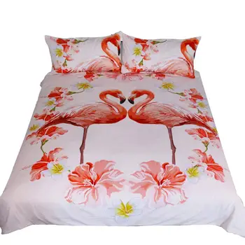 

Pink Flamingo Printed Bedding Duvet Cover Sets 3pcs No Comforter Twin/Full/Queen/King Size