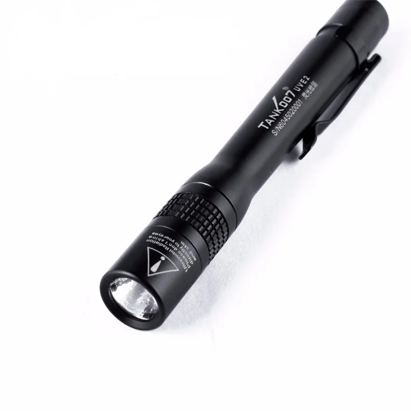 TANK007 UVE2 2*AA Battery Ultraviolet UV Lightpen Waterproof IPX5 Black