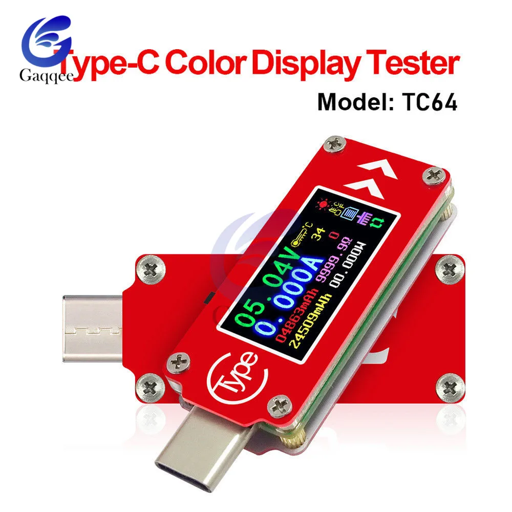 USB-тестер TC64 QC2.0 QC3.0 с цветным ЖК-дисплеем вольтметр амперметр измеритель
