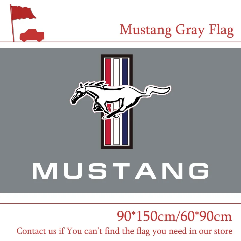 90x150 см 60*90 см Mustang серый флаг автомобиль баннер гонки, гоночный украшения для Офис Вечерние
