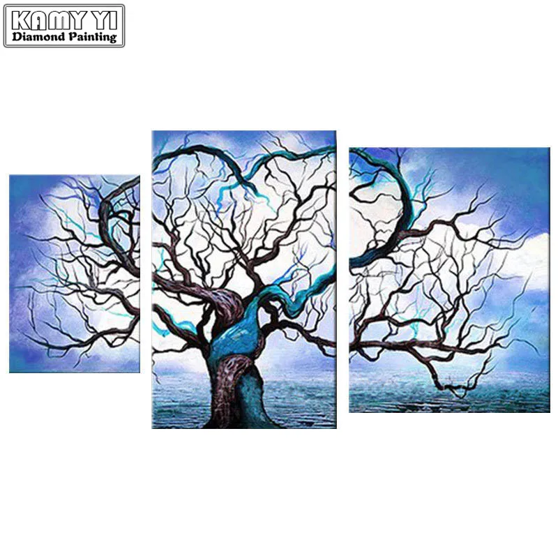 

DIY Diamond Painting Landscape Full Square Triptych 3pcs Diamond Mosaic Multi-picture Irregular Combination Home Decor YY