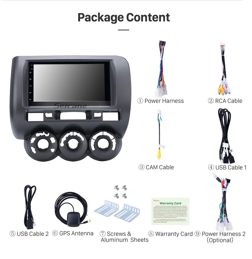 Perfect Seicane Android 8.1 2Din 7" Car Radio For 2002-2008 HONDA Jazz(Manual AC,RHD) GPS Mutimedia Player Head Unit Bluetooth Audio 18