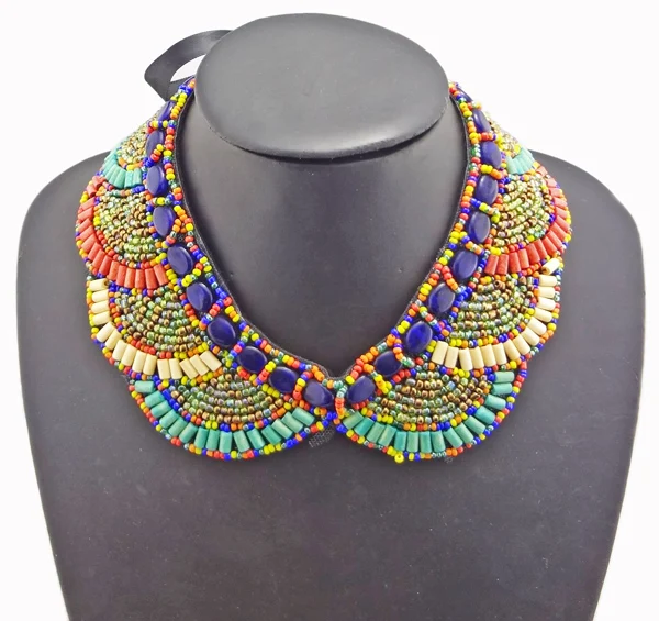 Богемное этническое разноцветное плетеное бисерное Кружевное колье-чокер в стиле бохо ожерелье для женщин Bijoux африканские ювелирные изделия