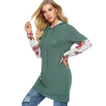 

2018 Fashion Autumn harajuku Women's Clothing loose Fake two pieces Hoodies print long Sleeve patchwork Sweatshirts Pullovers