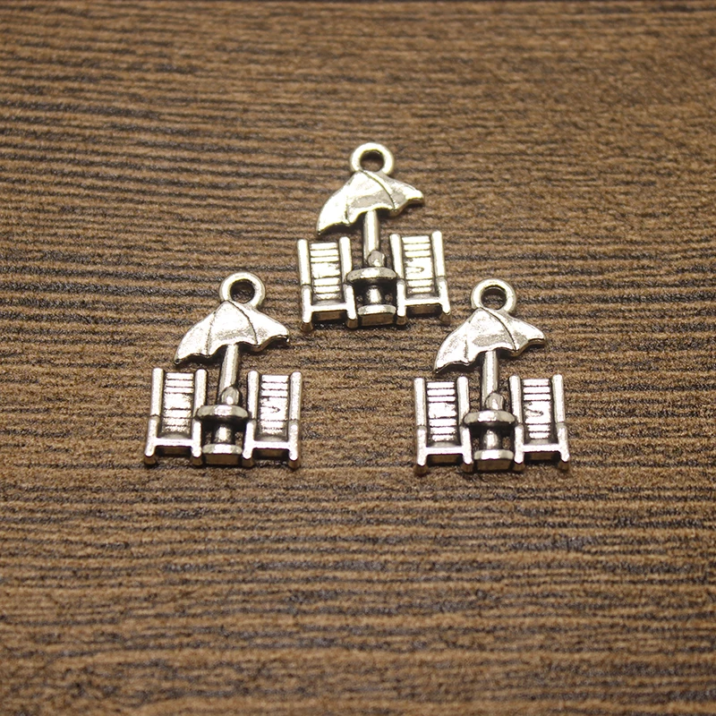 30pcs--20x12mm Antique Silver tone Beach chair charms pendant 30pcs--20x12mm Antique Silver tone Beach chair charms pendant