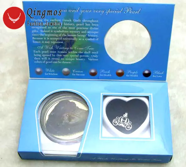 Qingmos Wish жемчужное ожерелье для женщин с 20 мм Рыбная клетка держатель любовь, жемчужный Модный кулон Подарочная коробка под ожерелье-3622