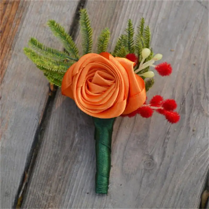 12 colour DIY wedding Groom flowers Boutonniere Groom Groomfriend Best man Wedding Flower Home