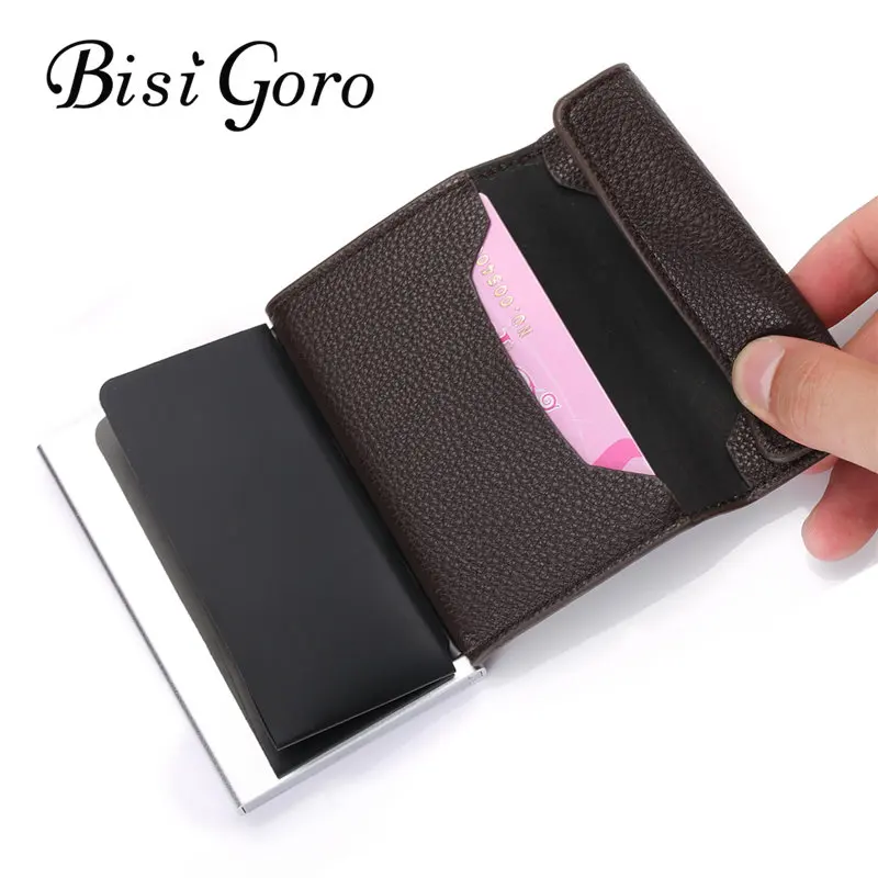 Металлический кошелек для банковских карт BISI GORO алюминиевый тонкий чехол из