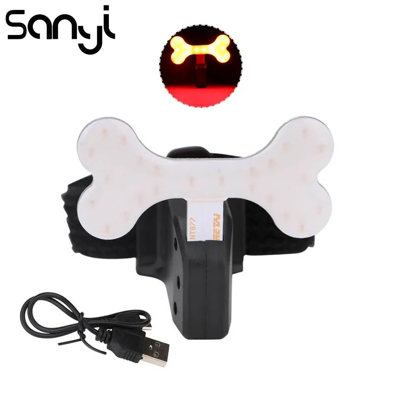 

SANYI 24LEDs USB Rechargeable Bike Bicycle Tail Light 5 Modes Bone shaped Portable Lamp Lighting for Camping Night Biking