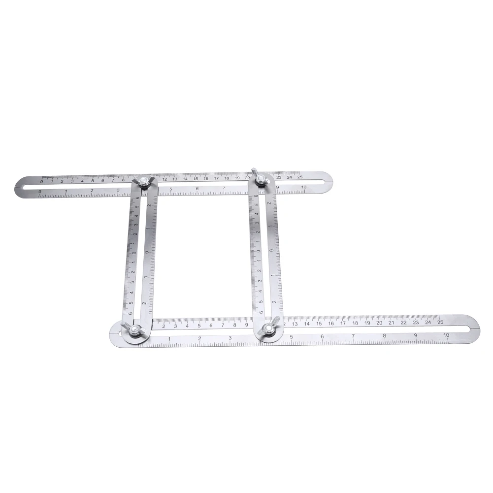 

Stainless Steel Adjustable Four-Sided Folding Measuring Tool Multi-Angle Template Scale Ruler Angle-izer Metric Scale