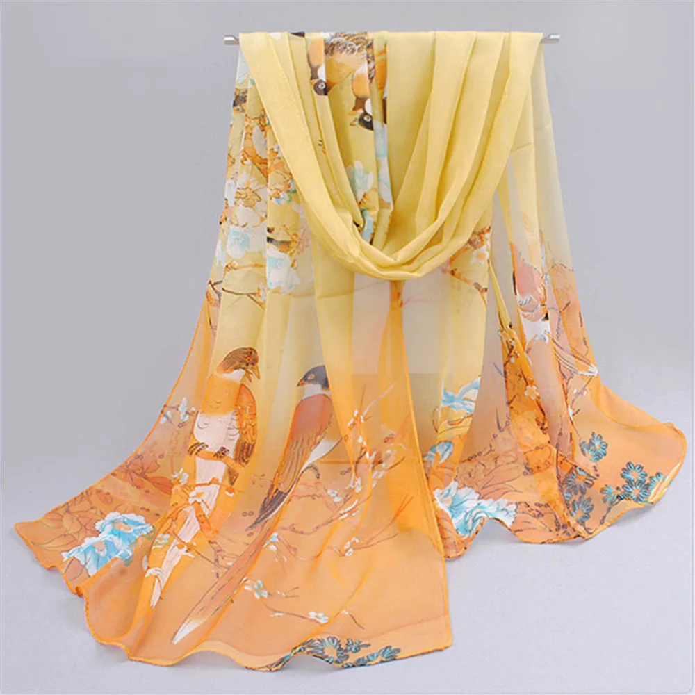 Женский шарф, мусульманский хиджаб, Шелковый шифоновый женский летний солнцезащитный шарф, шали и палантины, весенний женский модный шарф