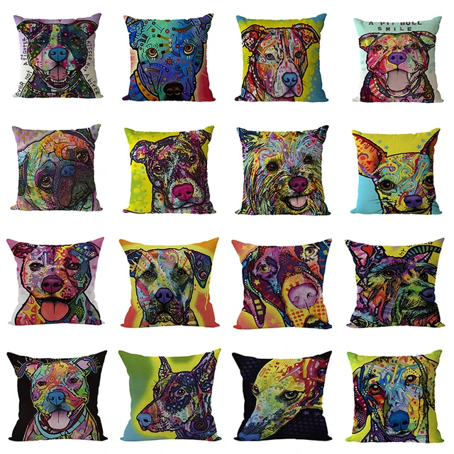 Nunubee French Bulldog Printed Decorative Sofa Throw Cushion Pillows Pets Dogs Home Decor 45 45cm In Cushion Cover From Home Garden On