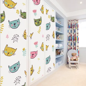 

Funlife Kawaii Kitty Cat Sticker For Nursery Kid Room Furniture Self Adhesive Children Closet Cabinet Vinyl WallPaper Waterproof