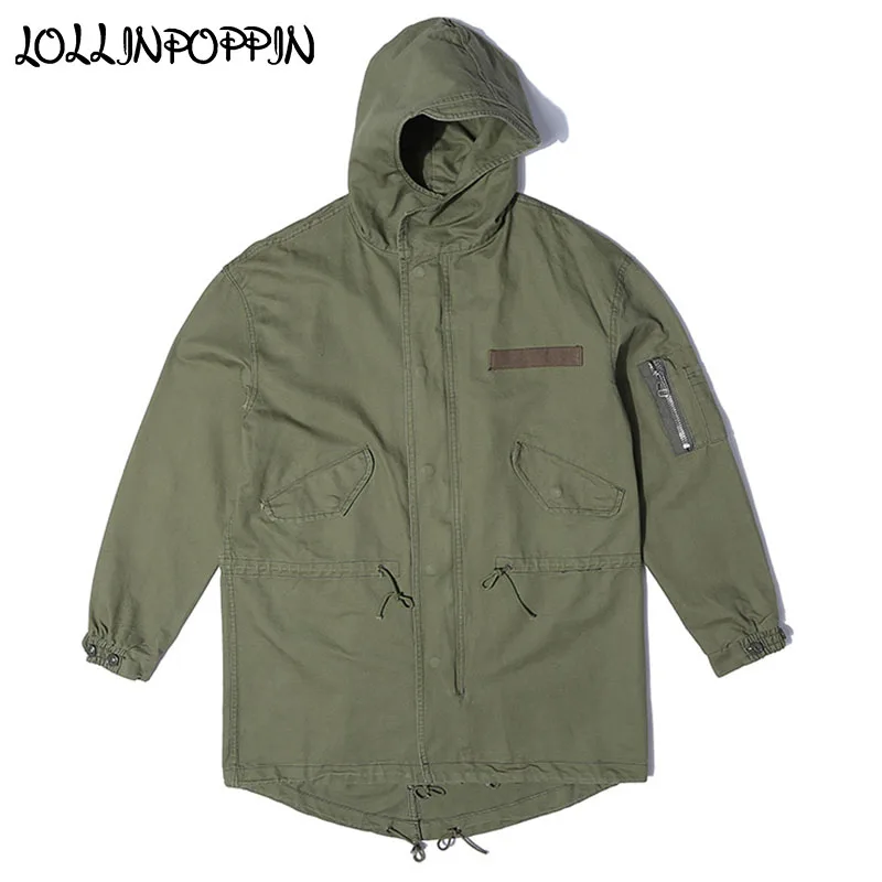 Aliexpress.com : Buy Military Style Mens Army Green Hooded Jacket Long ...