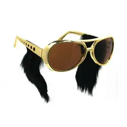 Бесплатная доставка Лидер продаж Золотая рамка классические Elvis очки с бакенбардами костюм Элвиса Sunglasse Elvis солнцезащитные очки
