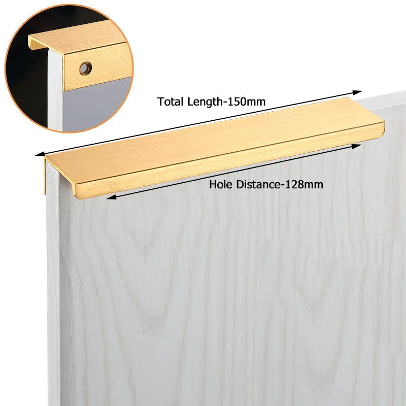 Sleek Black Aluminum Alloy Cabinet Handles for Kitchens and Furniture