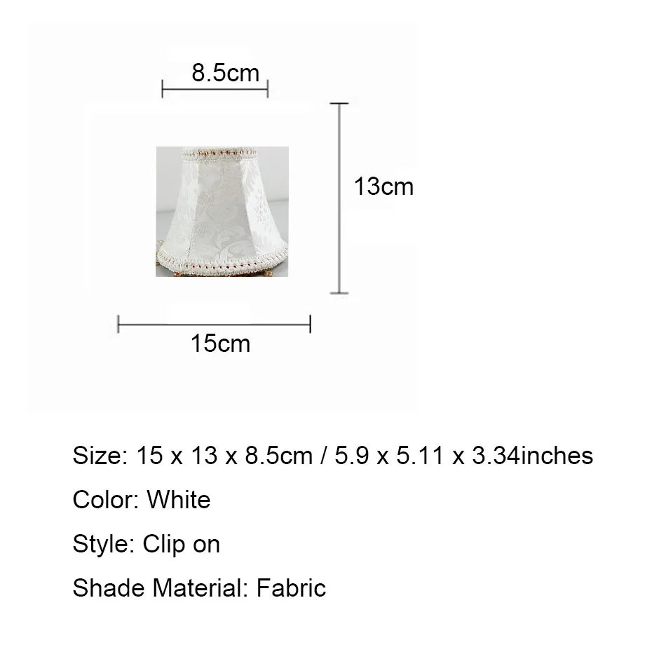 DIA 15cm/5.9inch White lampshades with beads, wall lamp and Chandelier Mini Lamp Shade, Clip On