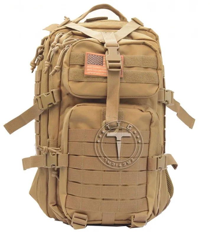 TTGTACTICAL Новое поступление 34L MOLLE тактический рюкзак высокое качество MOLLE военный рюкзак 3P атака рюкзак для пешего туризма кемпинга - Цвет: TAN