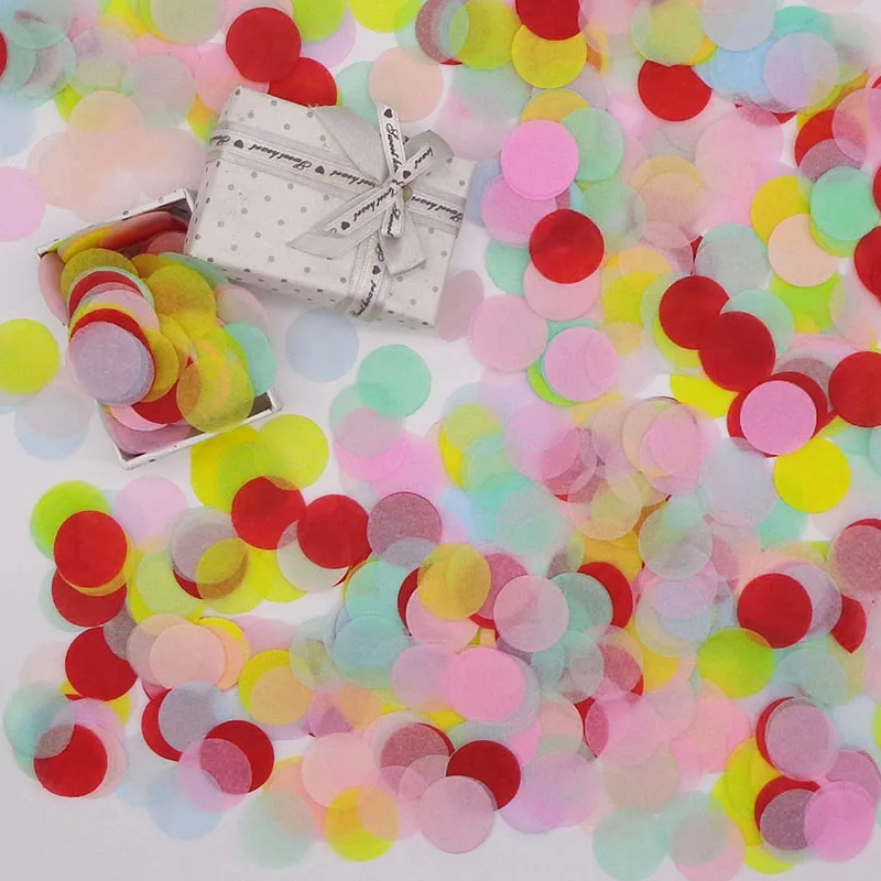 10 г/пакет папиросная бумага круглый микс конфетти для детского душа домашний декоративный шар для наполнения Конфетти Свадебные метательные принадлежности розовые конфетти - Цвет: Rainbow