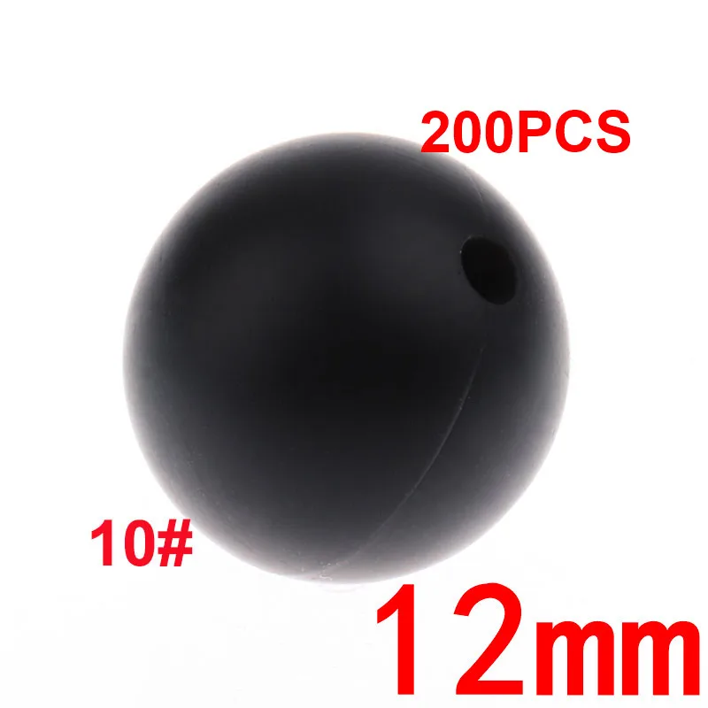 10 Black 200 шт Круглые 12 мм Силиконовые Бусины прорезыватель Bpa бесплатно детские стоматологические ожерелья Аксессуары крепления для укачивания, успокаивающего приспособления цепочка ручная работа - Цвет: 10 Black