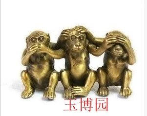 

The opening three of the monkey monkey copper ornaments happy auspicious ornaments Home Furnishing