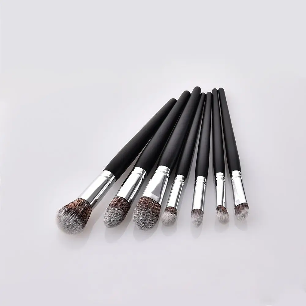 7PCS 12/14 шт. набор кистей для макияжа для тональная Пудра Тени для век ресницы Румяна фен Хайлайтер для макияжа Кисти Набор для сборки PincelMaquiagem - Handle Color: 7PCS