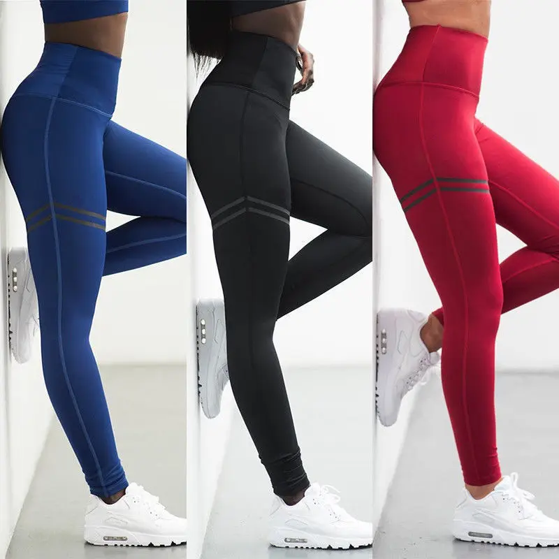 Femmes Jogging Leggings push up taille haute Sport Yoga Gym Fitness leggins P//