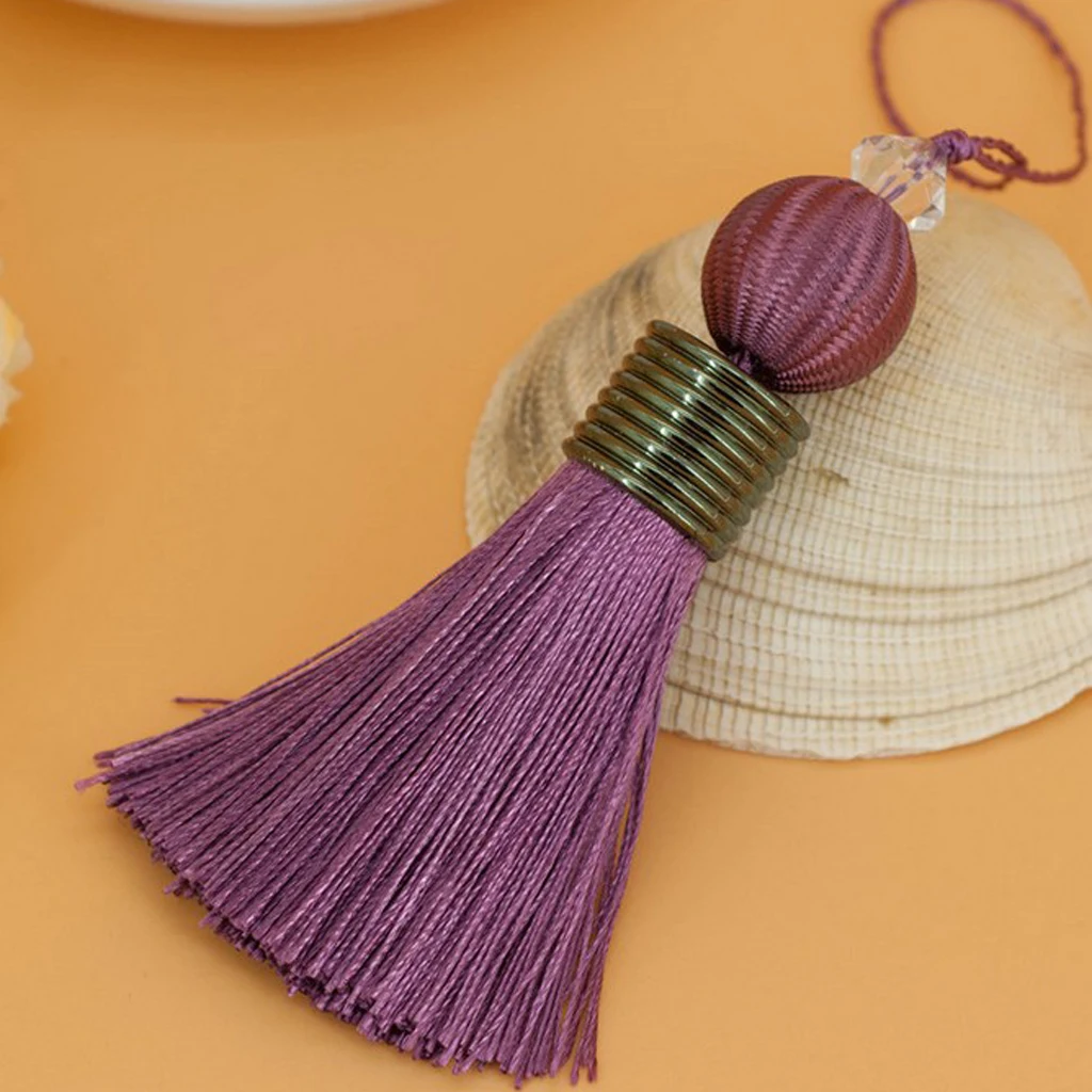 2Pcs Variety Colors Polyester Thread Tassel Charm Pendant Bag Chain Key Decoration Curtain Drapery Tassels Decor