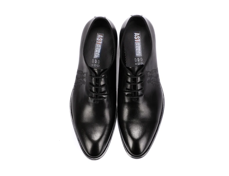Mens Leather Casual Shoes Business Moccasins Men Wedding Shoe Men Genuine Leather Oxfords Shoes Black Leather Shoes Mens Size 45 (10)